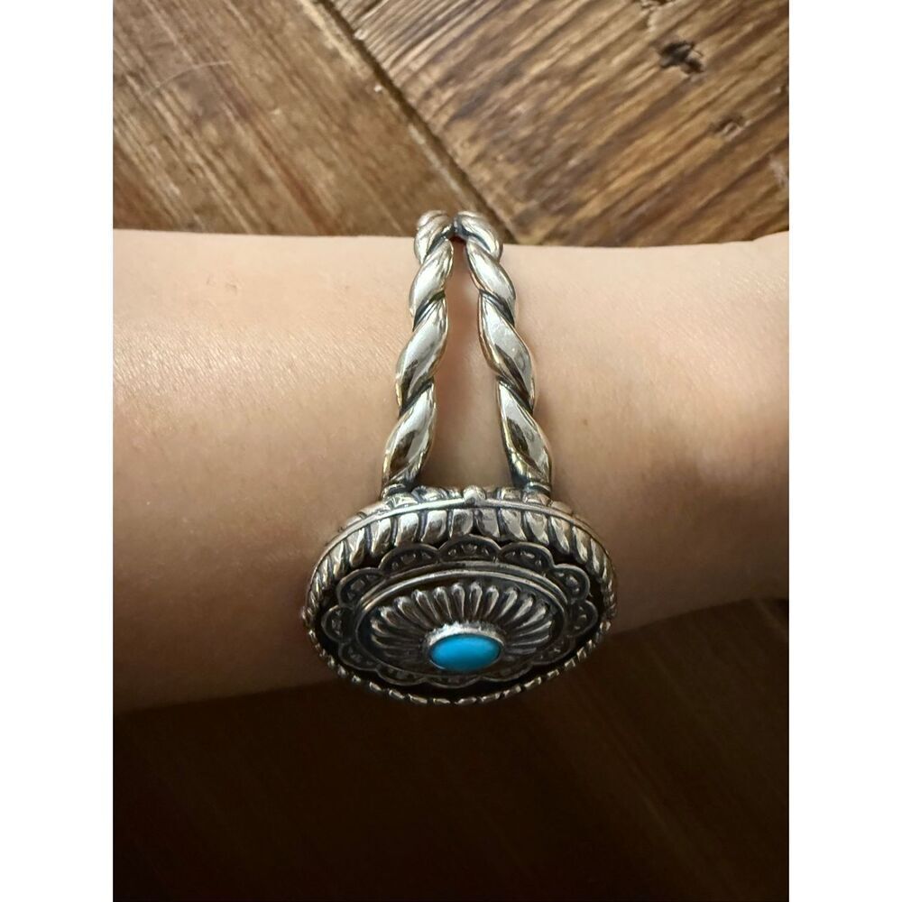 CAROLYN POLLACK RELIOS INTERCHANGEABLE STERLING SILVER TURQUOISE CUFF BRACELET
